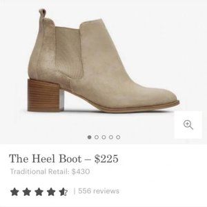 Everlane The Heel Boot in Taupe Suede - Size 8
